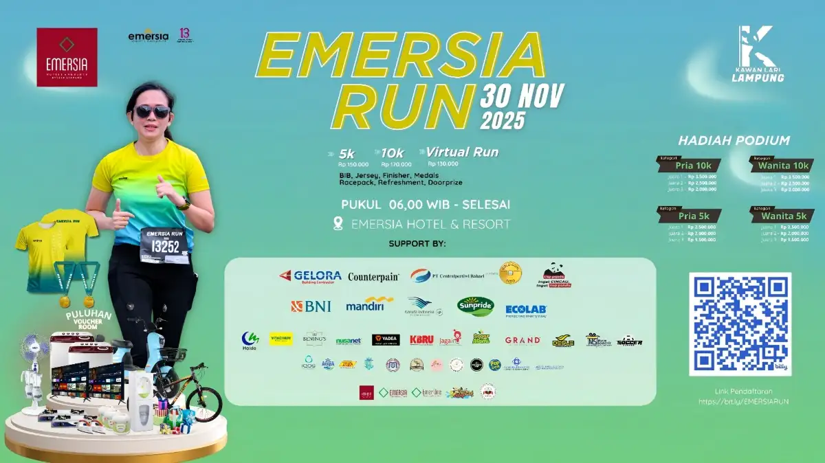 Terima Kasih Sponsor! Emersia Hotel Lampung Siap Sambut Emersia Run 2025