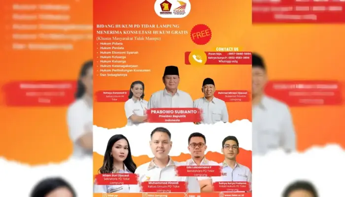 Tidar Lampung Buka Layanan Konsultasi Hukum Gratis untuk Masyarakat