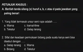 Unduh Soal SAS Seni Rupa Kelas 6 Semester 1 Lengkap dengan Kunci Jawaban