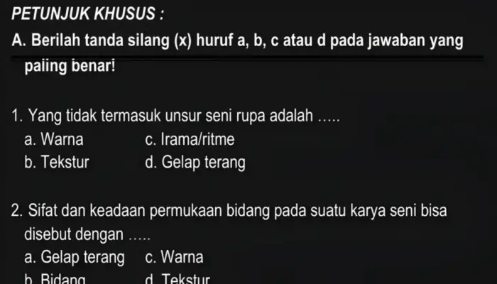 Persiapan SAS Seni Rupa Kelas 6 Semester 1, Soal Latihan Lengkap Bisa Diunduh Gratis