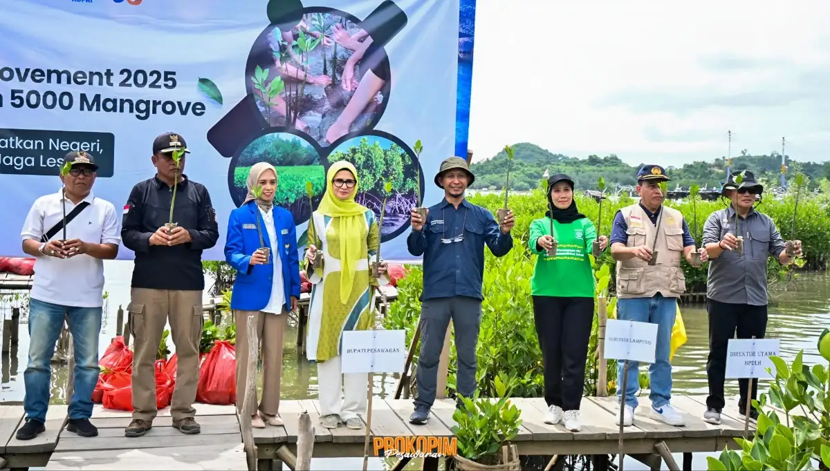 Bupati Pesawaran Dukung Aksi Penanaman Mangrove KOPRI PB PMII di Ekowisata Cuku Nyi Nyi