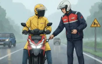 Cuaca Hujan? Simak Panduan Berkendara Aman dari Tim Safety Riding TDM Lampung