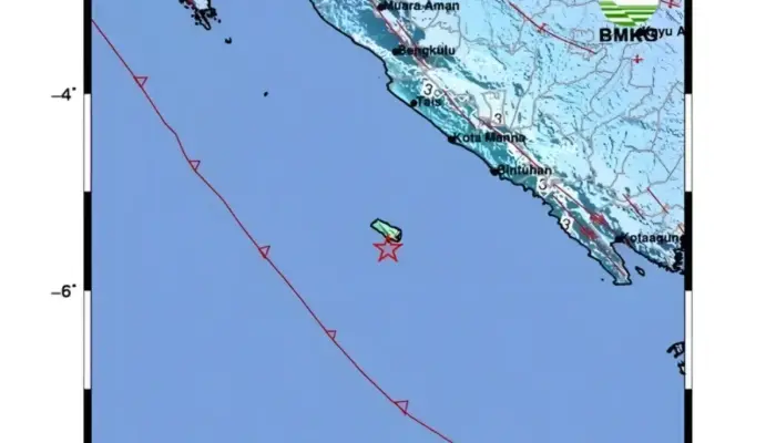 Gempa Tektonik Guncang Pantai Selatan Bengkulu, BMKG Pastikan Tak Berpotensi Tsunami