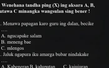 Lengkap dan Siap Cetak, Soal SAT/SAS Bahasa Jawa Kelas 1 Semester 2 Kurikulum Merdeka