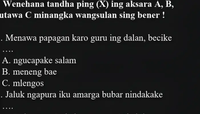 Lengkap dan Siap Cetak, Latihan Soal SAT/SAS Bahasa Jawa Kelas 1 Semester 2 Kurikulum Merdeka