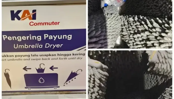 Pengering Payung KAI Disalahgunakan Jadi Tempat Sampah, Netizen Soroti Literasi Publik