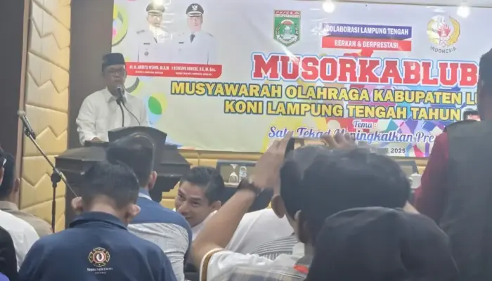 Bupati Ardito Targetkan KONI Lampung Tengah Masuk Tiga Besar pada Porprov Lampung 2026