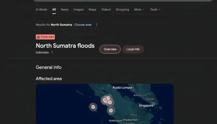 Google Tampilkan Peringatan Darurat Banjir di Sumut, Simak Lokasi Terdampak