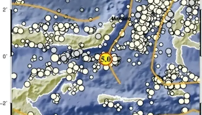 Gempa Magnitudo 5,0 Guncang Sulawesi Utara Dini Hari, Warga Terkejut
