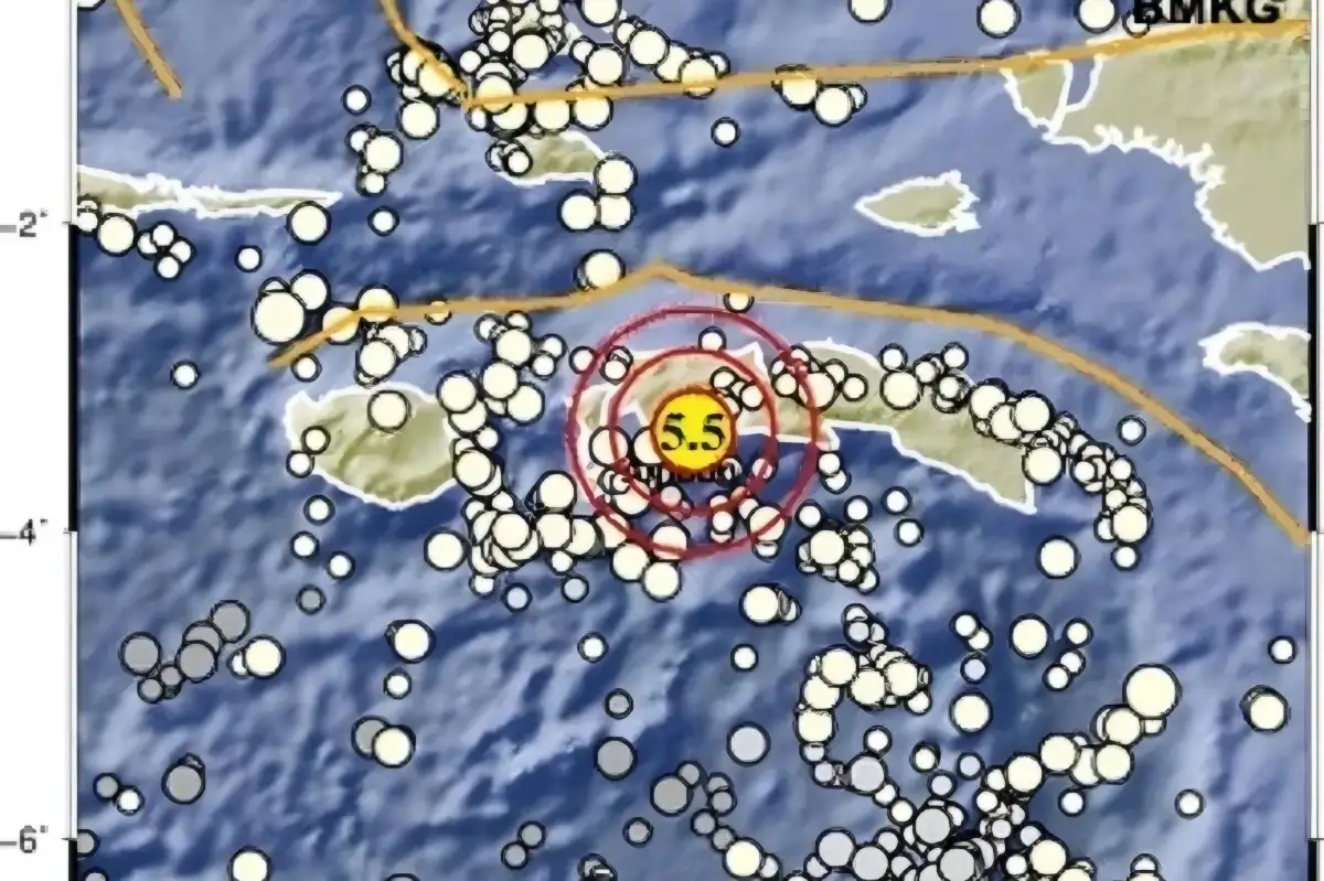 Gempa M5,5 Guncang Maluku Tengah Hari Ini, BMKG Pastikan Tanpa Potensi Tsunami