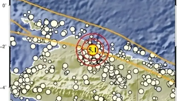 Gempa M5,1 Guncang Papua, Berpusat di Tenggara Sarmi — Tak Berpotensi Tsunami