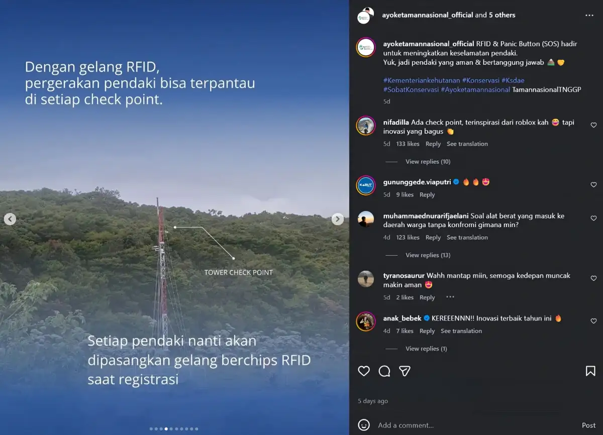Gunung Gede Pangrango Terapkan Gelang RFID dan Tombol Panik untuk Keamanan Pendaki
