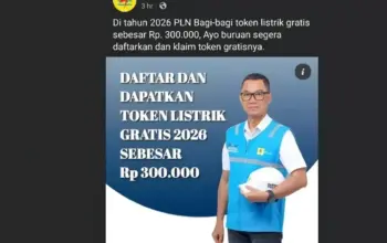 Hati-hati! Klaim Token Listrik Gratis Rp300 Ribu yang Mengatasnamakan PLN Adalah Hoaks