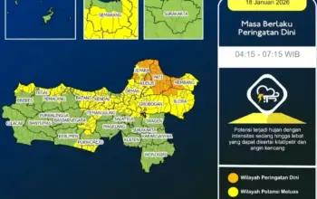 Peringatan Cuaca Ekstrem Jawa Tengah: Hujan Lebat Disertai Petir dan Angin Kencang Sejak Dini Hari