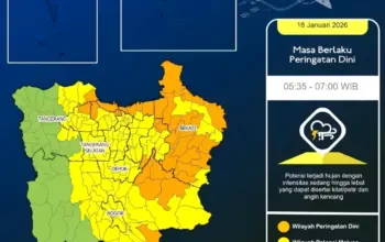 Peringatan Cuaca Jabodetabek Hari Ini: Potensi Hujan Lebat, Petir, dan Angin Kencang di Pagi Hari