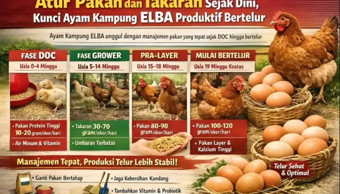 Atur Pakan Sejak Dini, Kunci Ayam Kampung ELBA Tumbuh Optimal dan Produktif Bertelur