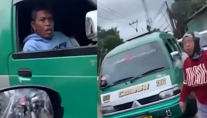 Pengendara Wanita di Cimahi Tegur Sopir Angkot Nekat Ambil Jalur Lawan Arah, Video Viral