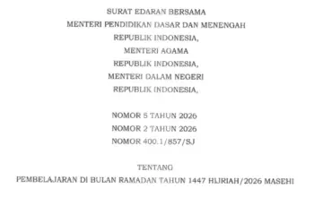 Aturan Baru! SEB 3 Menteri tentang Pembelajaran Ramadan 1447 H/2026, Simak Jadwalnya