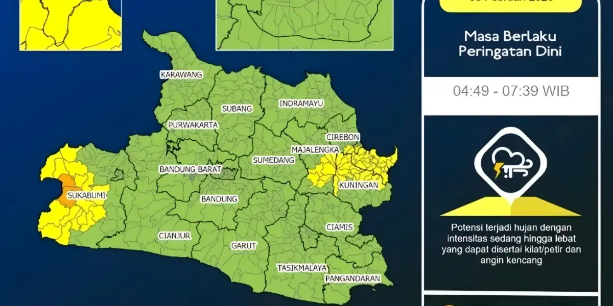 Cuaca Jawa Barat Hari Ini, Hujan Lebat dan Petir Berpotensi Terjadi
