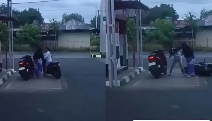 Video Duel Dua Perempuan di Depan Pom Mini Viral, Diduga Dipicu Masalah Asmara