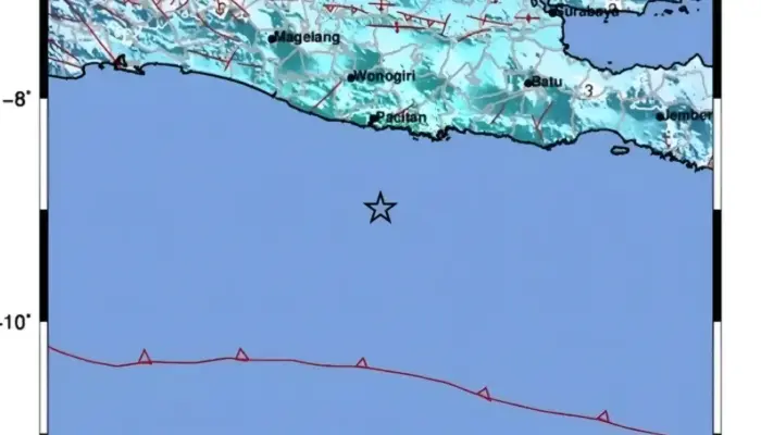 Gempa Magnitudo 6,4 Guncang Laut Selatan Pacitan, Tidak Berpotensi Tsunami