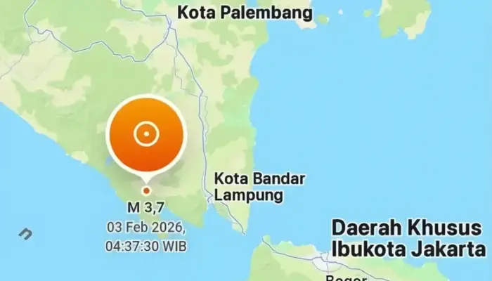 Gempa Magnitudo 3,7 Guncang Lampung Barat Subuh Ini, Getaran Terasa hingga II–III MMI