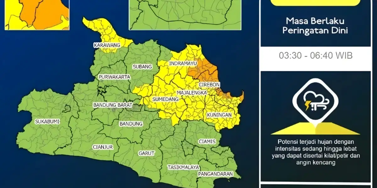 Hujan Lebat Disertai Petir Terjang Jawa Barat Hari Ini, Potensi Meluas ke Karawang