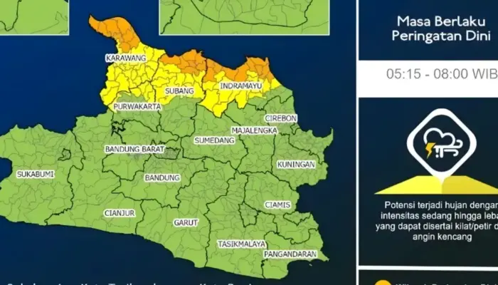 Waspada Cuaca Ekstrem, Hujan Lebat Berpotensi Guyur Jawa Barat Sejak Pagi