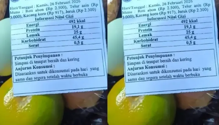 Menu MBG SPPG Sucenjurutengah Viral, Harga dan Kandungan Gizi Dibuka ke Publik