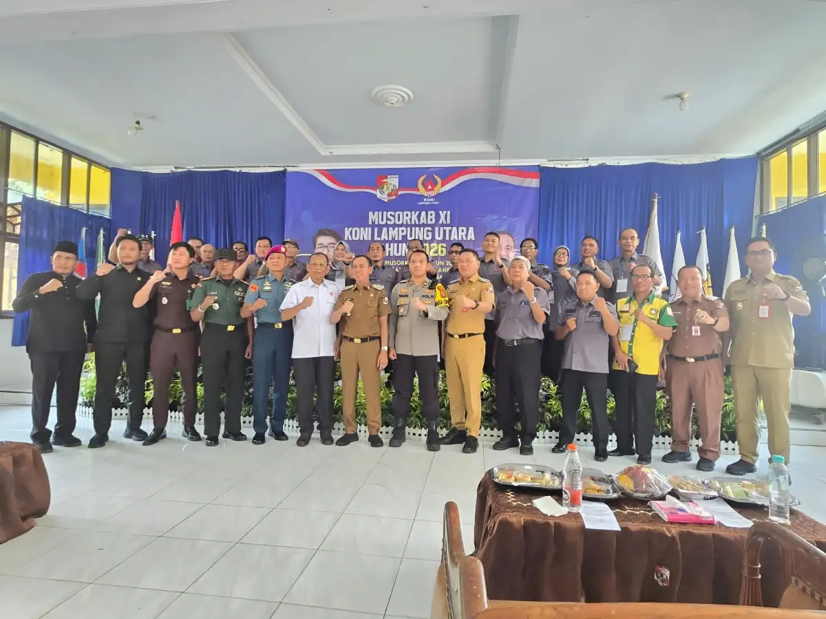 Musorkab Digelar, Pengurus KONI Lampung Utara Terpilih Diminta Perkuat Sinergi