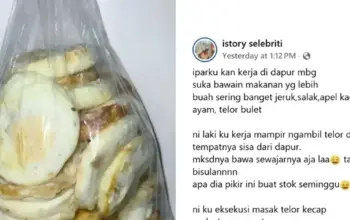 Netizen Heboh, Makanan Lebih Dapur MBG Dibawa Pulang Pekerja, Porsinya Terlalu Banyak