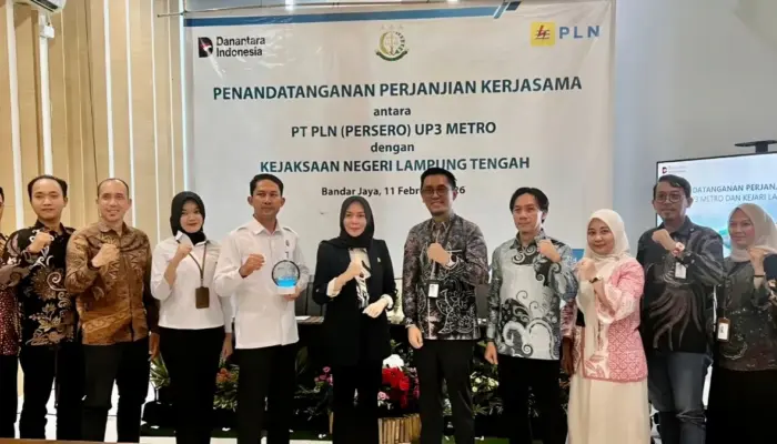PLN UP3 Metro dan Kejari Lampung Tengah Tandatangani Kerja Sama Perkuat Kepastian Hukum dan Tata Kelola Perusahaan