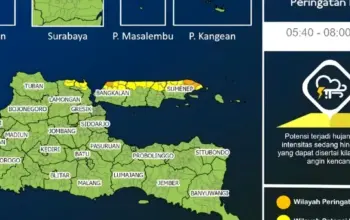 Prakiraan Cuaca Jawa Timur Pagi Ini: Hujan Lebat Berpotensi Disertai Petir Hingga Surabaya