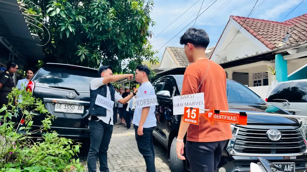 Rekonstruksi Kasus Penganiayaan di Perum Bumi Asri Bandar Lampung, Tersangka Peragakan 24 Adegan