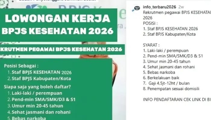 Waspada Hoaks Rekrutmen Pegawai BPJS Kesehatan 2026 di Instagram, Ini Faktanya