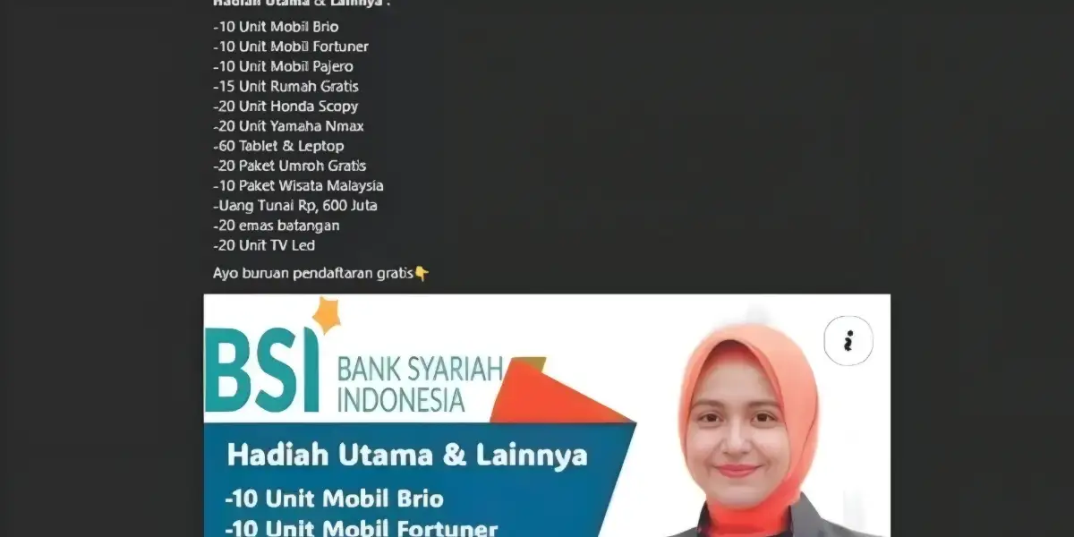 Waspada! Undian Berhadiah BSI 2026 yang Beredar di Facebook Ternyata Berbahaya