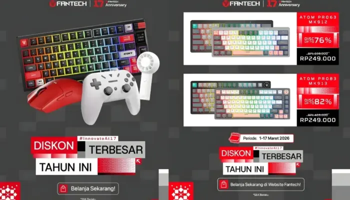 Anniversary ke-17 Fantech: Diskon Besar 5 Keyboard Gaming Terbaik Mulai Rp200 Ribuan!