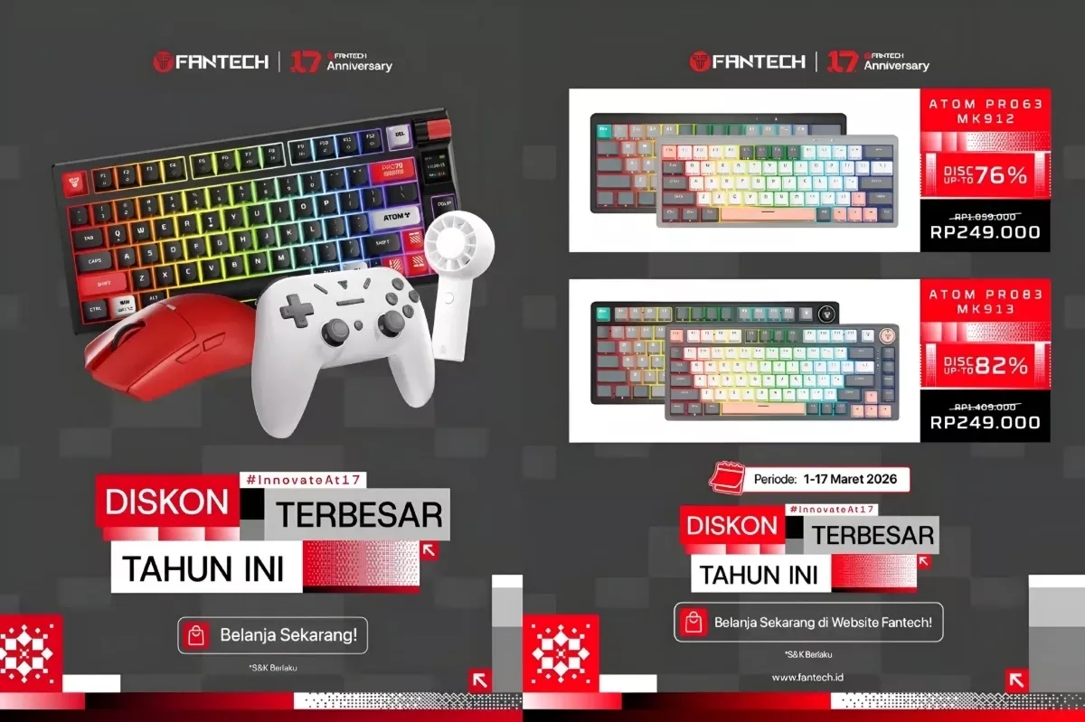 17 Tahun Fantech: Dapatkan Diskon Besar untuk 5 Keyboard Gaming Favorit Mulai Rp200 Ribuan