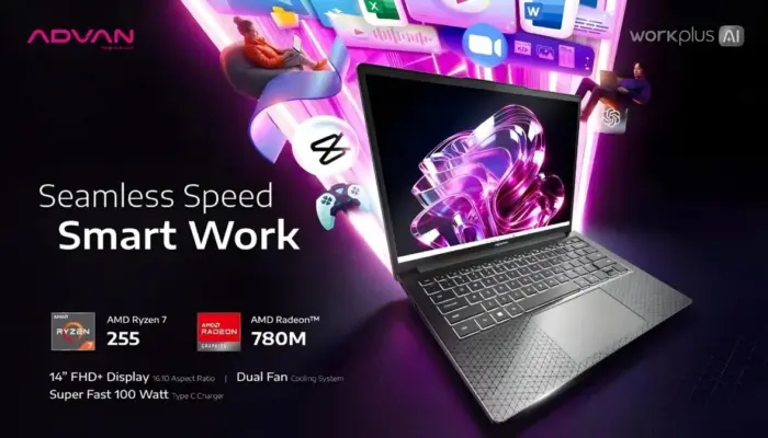Advan Workplus AI Resmi Meluncur: Laptop Ringkas dengan Performa Gaming dan AI