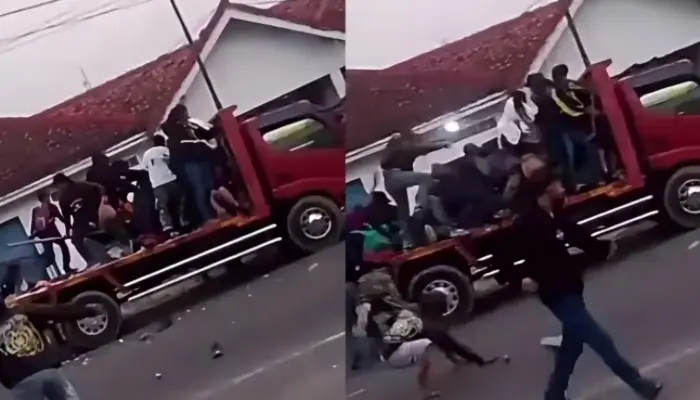 Mencekam! Tawuran di Jalan Raya Jonggol-Cariu Lumpuhkan Lalu Lintas, Truk Diserang Batu