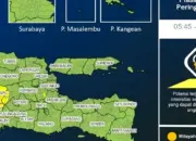 Peringatan Dini Cuaca Jawa Timur 26 Maret 2026: Hujan Lebat, Petir, dan Angin Kencang Sejak Pagi