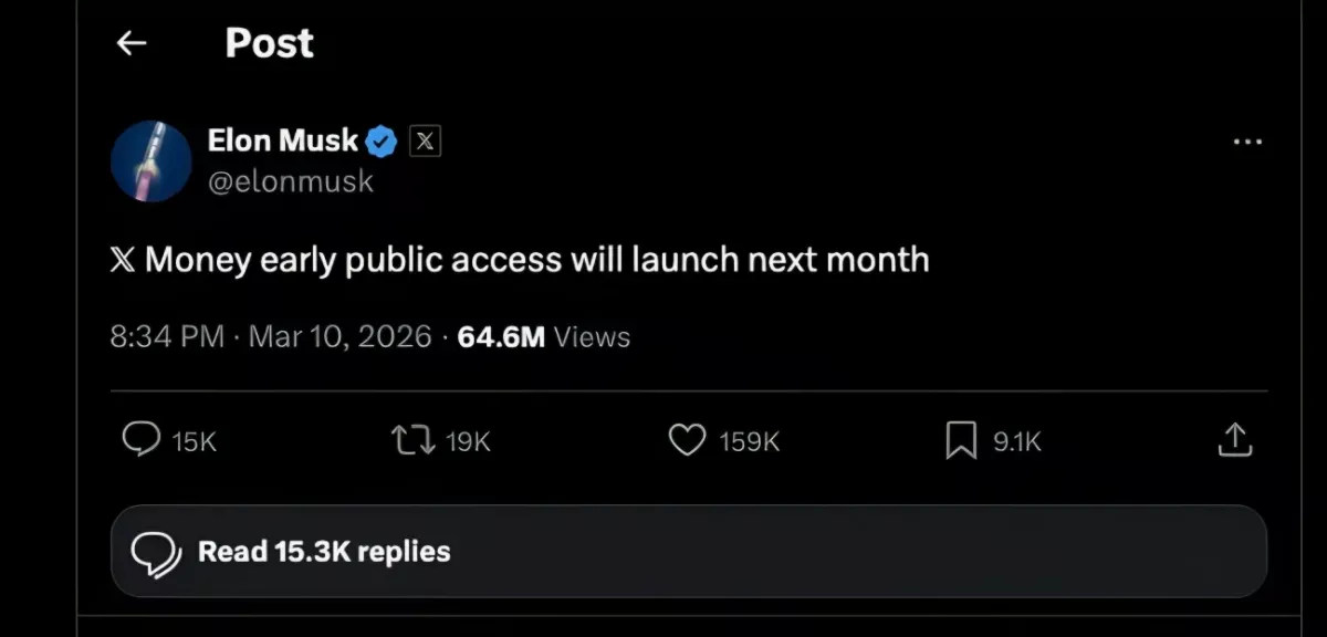 Elon Musk Umumkan X Money Meluncur Bulan Depan dengan Bunga 6 Persen