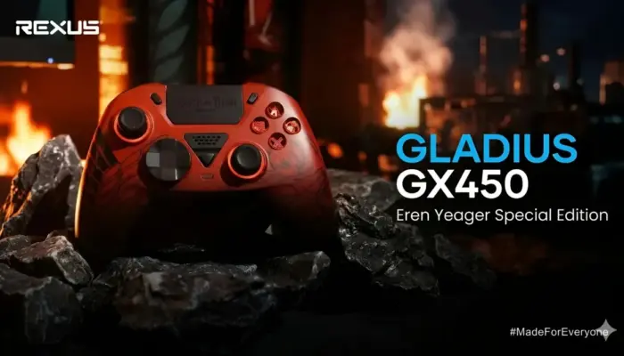 Rexus Hadirkan Lini Perangkat Baru: Gladius GX450 Edisi Eren Yeager dan Produk Gaming & Produktivitas Lainnya