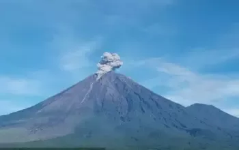 Gunung Semeru Erupsi Pagi Ini Kolom Abu Mencapai 800 Meter Warga Diimbau Menjauh