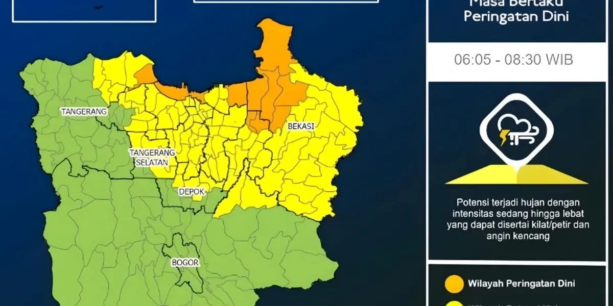 Peringatan Cuaca Jakarta 26 Maret 2026 Hujan Lebat dan Petir Berpotensi Meluas