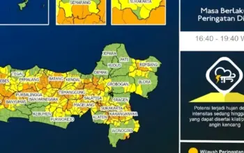 Peringatan Dini Cuaca Jawa Tengah 14 Maret 2026: Potensi Hujan Lebat hingga Malam