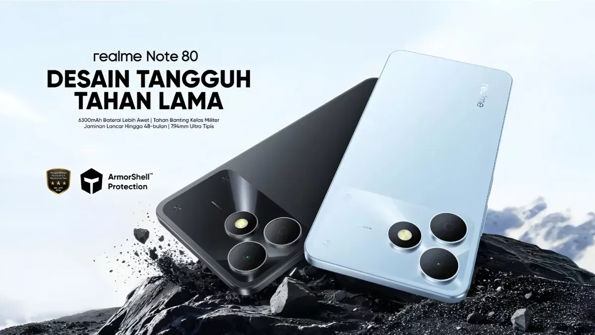 Sejutaan! Realme Note 80 Diperkenalkan di Indonesia dengan Baterai Jumbo 6.300 mAh