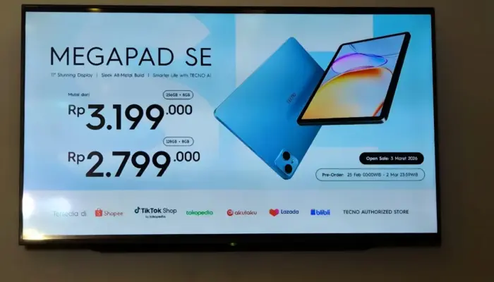 TECNO Megapad SE Kini Hadir dengan RAM 8GB, Harga Mulai Rp2,7 Juta