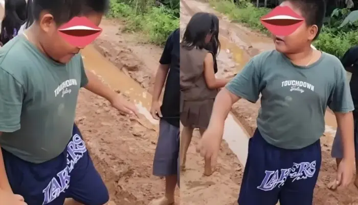 Viral! Bocah Sepauk Kalbar Kritik Jalan Rusak, Ucapannya Bikin Netizen Tersentil