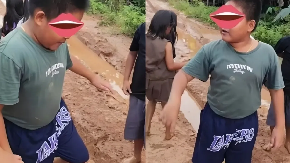Viral, Bocah Sepauk Soroti Jalan Rusak di Kalbar, Ucapannya Jadi Perhatian